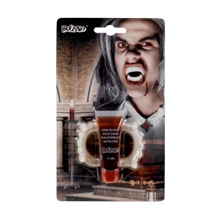 Halloween Schminck set Vampier draculatanden en tube bloed