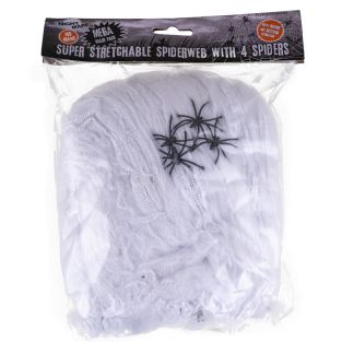 Spinnenweb met 4 spinnen 300 gram
