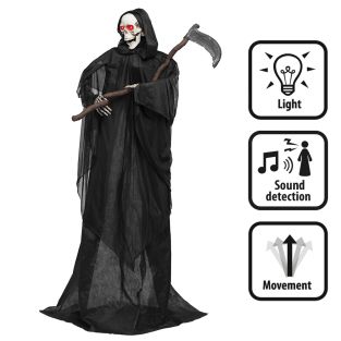 Halloween Decoratie Cutting reaper (183 cm) met licht geluid en beweging