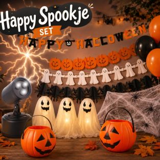 Happy Spookje Halloween Set Kindvriendelijke Halloween Decoratie