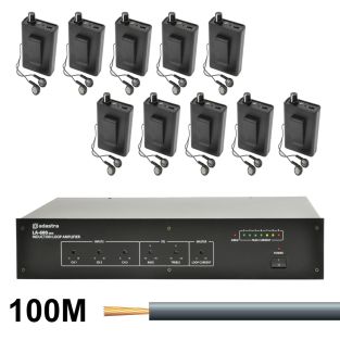 Ringleiding versterkerset met 10 ontvangers