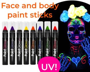 Neon UV paint sticks diverse kleuren