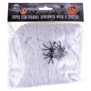Spinnenweb met 4 spinnen 60 gram