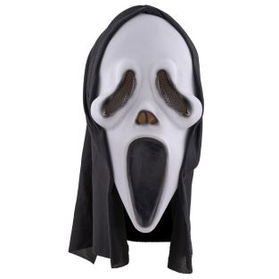 MASKER SCREAM MET KAP WIT EN ZWART