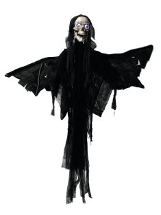 Halloween figuur zwarte Engel,165cm met licht geluid en beweging