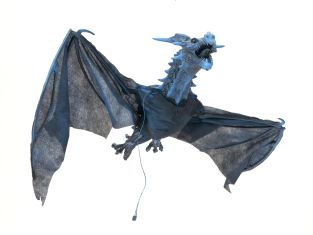 Halloween Flying Dragon, geanimeerd, blauw, 120cm