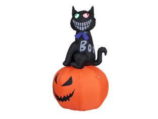 EUROPALMS Halloween Opblaasbaar Figuur Kat met Pompoen 183 cm