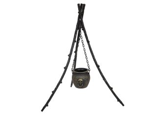 EUROPALMS Halloween Heksenketel met Statief, geanimeerd, 145 cm
