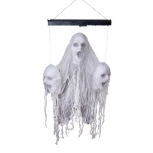 Halloween decoratie 3 zwevende hoofden met licht, geluid en beweging