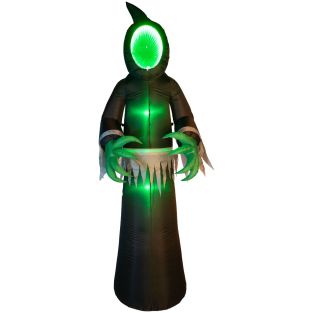Halloween decoratie opblaasbaar spook met LED 240cm voor binnen en buiten