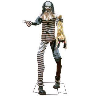 Halloween decoratie Sinister clown 240 cm animatronic