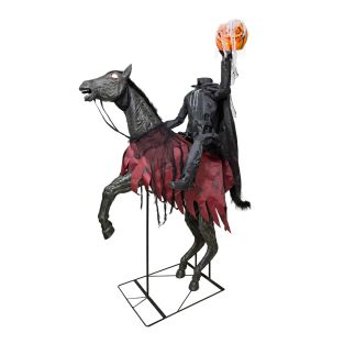 animatronic Halloween decoratie onthoofde ruiter te paard 210 cm