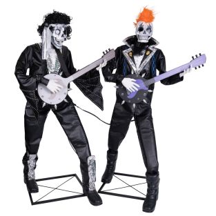 Animatronic Halloween decoratie Punk rock skelet duo 185cm 