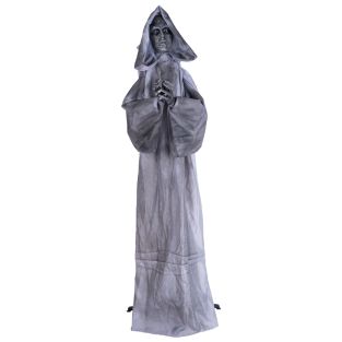 Halloween decoratie biddend vrouwenbeeld 180cm Animatronic