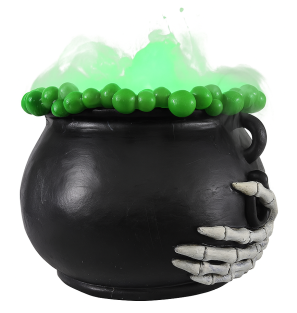 Halloween Heksenketel met licht en mistmaker 30x21 cm 