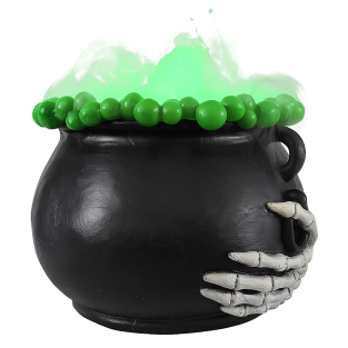 Halloween Heksenketel met licht en mistmaker 30x21 cm 