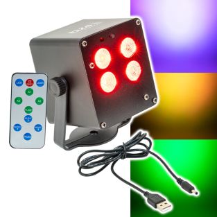 Ibiza Light TINYLED-RGB-Wash Led effect op accu